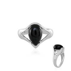 Zilveren ring met een zwarte onyx