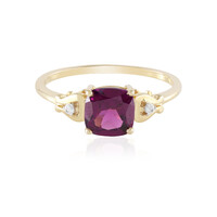 Gouden ring met een magenta granaat