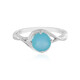 Zilveren ring met een Blauwe chalcedoon