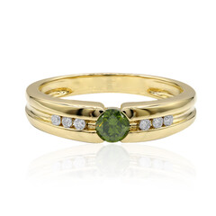 Gouden ring met een groene VS1 diamant