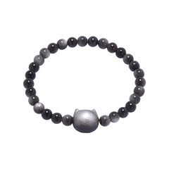 Armband met een Zilverglans obsidiaan