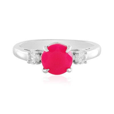 Zilveren ring met een framboos chalcedoon