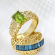 Gouden ring met Londen-blauwe topaasstenen (Ornaments by de Melo)