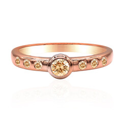 Gouden ring met een SI1 Argyle Rose De France Diamant