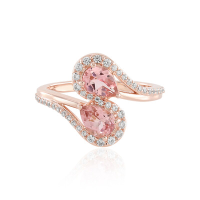 Zilveren ring met roze toermalijnen