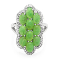 Zilveren ring met keizerlijke chrysopraasstenen