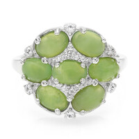 Zilveren ring met keizerlijke chrysopraasstenen