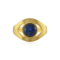 Zilveren ring met een blauwe ster saffier