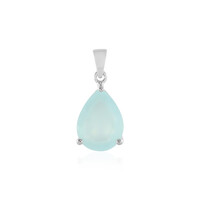 Zilveren hanger met een Aqua Chalcedoon