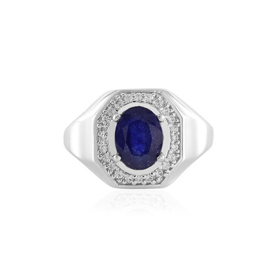 Zilveren ring met een Madagaskar Blauwe Saffier