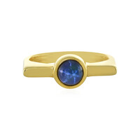 Zilveren ring met een blauwe ster saffier