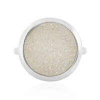 Zilveren ring met een Parelschiittering Glitter Agaat