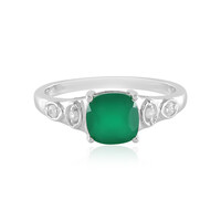 Zilveren ring met een Groene onyx