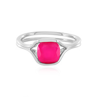 Zilveren ring met een framboos chalcedoon