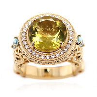 Zilveren ring met een Ouro Verde kwarts (Dallas Prince Designs)