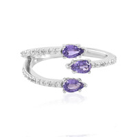 Zilveren ring met Onverhitte Purper Saffieren (Adela Silber)