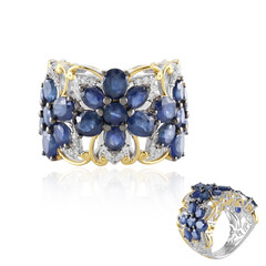 Zilveren ring met blauwe saffieren (Gems en Vogue)