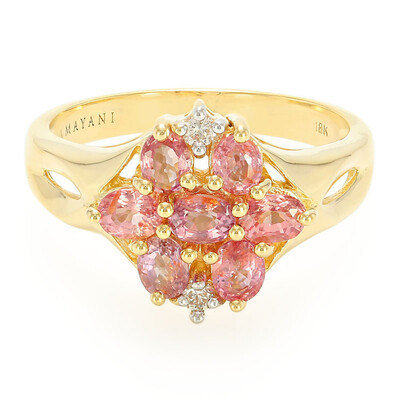 Gouden ring met Onverhitte Padparadscha Saffieren (AMAYANI)