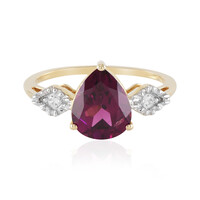 Gouden ring met een magenta granaat