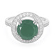 Zilveren ring met een groene chalcedoon