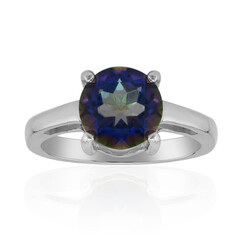 Zilveren ring met een blauwe mystieke kwarts