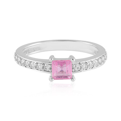 Zilveren ring met een Madagaskar Roze Saffier