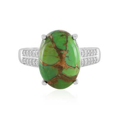 Zilveren ring met een Groene Kingman Mohave Turkoois