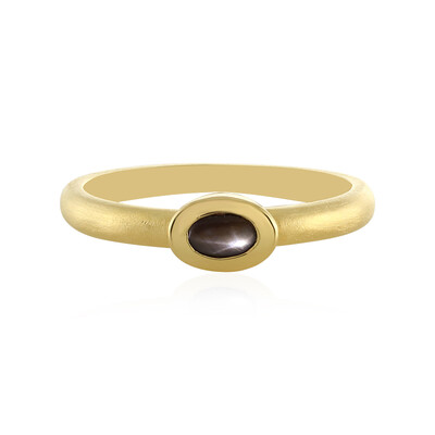 Zilveren ring met een zwarte ster saffier (MONOSONO COLLECTION)