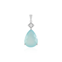 Zilveren hanger met een Aqua Chalcedoon