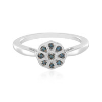 Zilveren ring met een I2 Blauwe Diamant