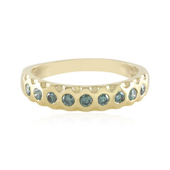 Gouden ring met I1 Blauwe Diamanten