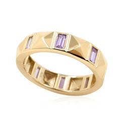 Gouden ring met Onverhitte Purper Saffieren