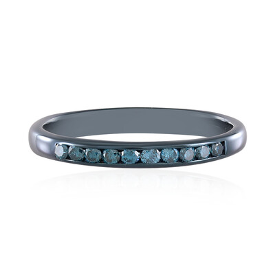 Zilveren ring met I2 Blauwe Diamanten