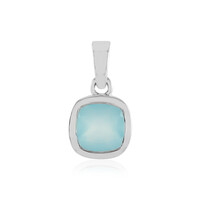 Zilveren hanger met een Aqua Chalcedoon