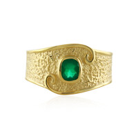 Zilveren ring met een Groene onyx