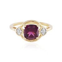 Gouden ring met een magenta granaat