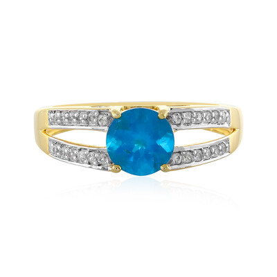 Zilveren ring met een neon blauwe apatiet