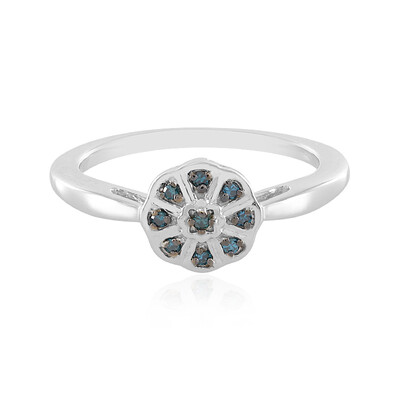 Zilveren ring met een I2 Blauwe Diamant