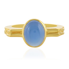 Zilveren ring met een Blauwe chalcedoon