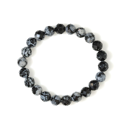 Armband met sneewvlokken obsidiaanstenen