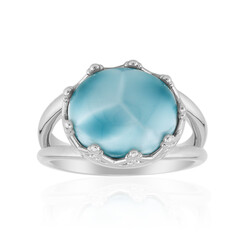 Zilveren ring met een larimar