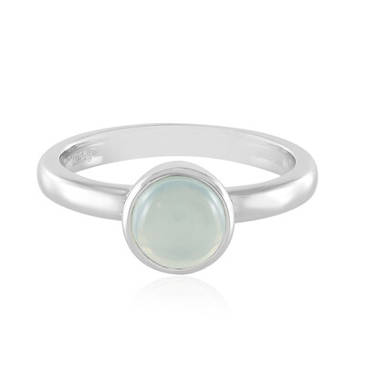 Zilveren ring met een Blauwe chalcedoon