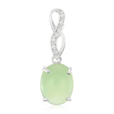 Zilveren hanger met een keizerlijk chrysopraas