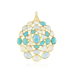 Zilveren hanger met een larimar (KM by Juwelo)