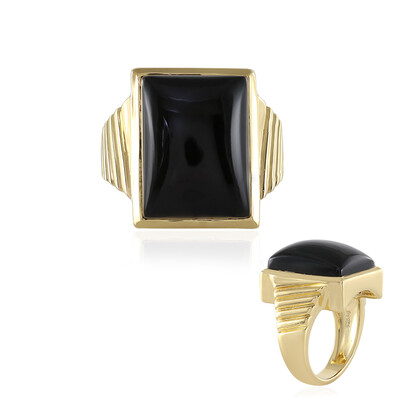 Zilveren ring met een zwarte onyx