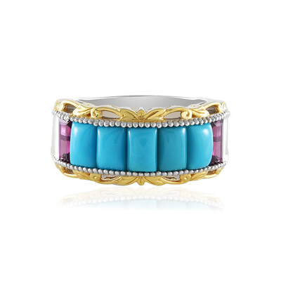 Zilveren ring met Sleeping Beauty Turkooisen (Gems en Vogue)