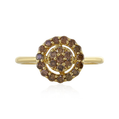 Gouden ring met I1 Bruine Diamanten