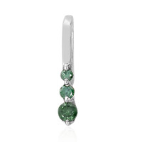 Zilveren hanger met een I2 Groene Diamant