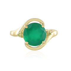 Zilveren ring met een Groene onyx