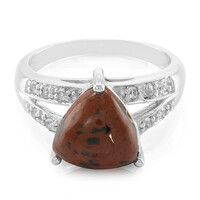 Zilveren ring met een mahonie obsidiaan